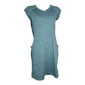 Toad & Co Shirt Dress‎ Womens Size M Medium Blue Tech Tomboy Pullover Pockets